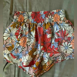 SO Multicolor Floral The Sporty Pant High Waist Athletic Shorts Juniors XS